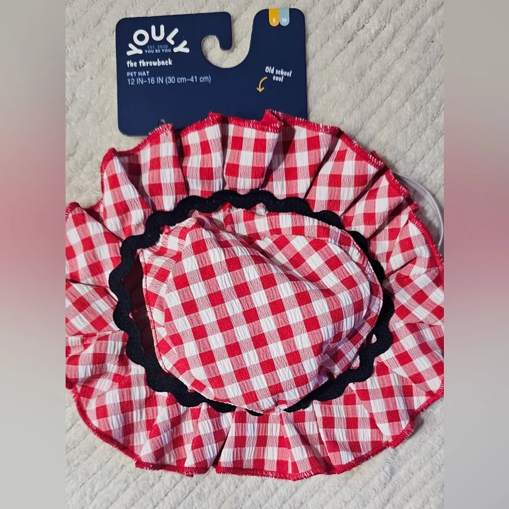 Youly the throwback Strawberry Gingham Dress w/ Matching Gingham Hat (S)